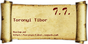 Toronyi Tibor névjegykártya
