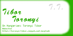 tibor toronyi business card